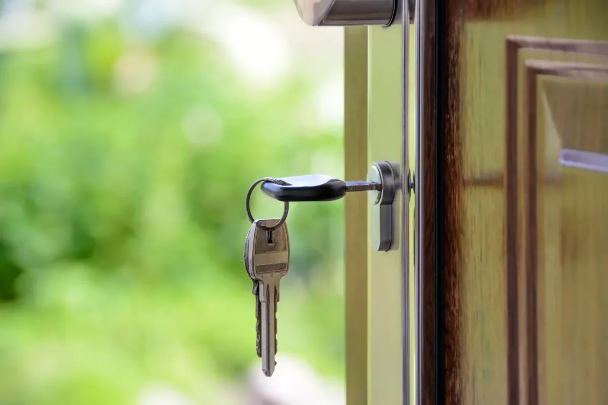 Key left in the lock of an open door – call a commercial locksmith Boston service from Locksmith Boston